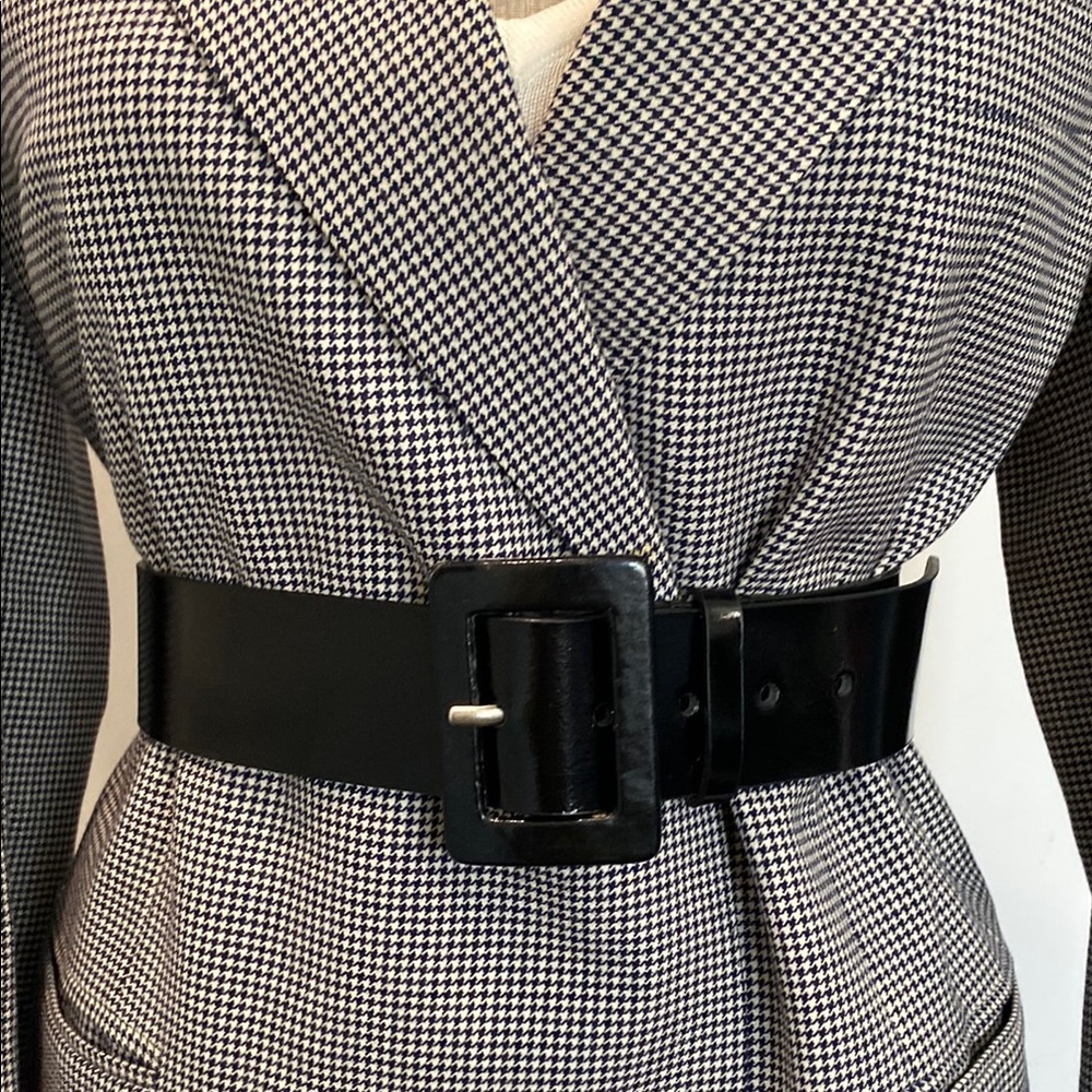 Nine West Black Leather Wide Belt